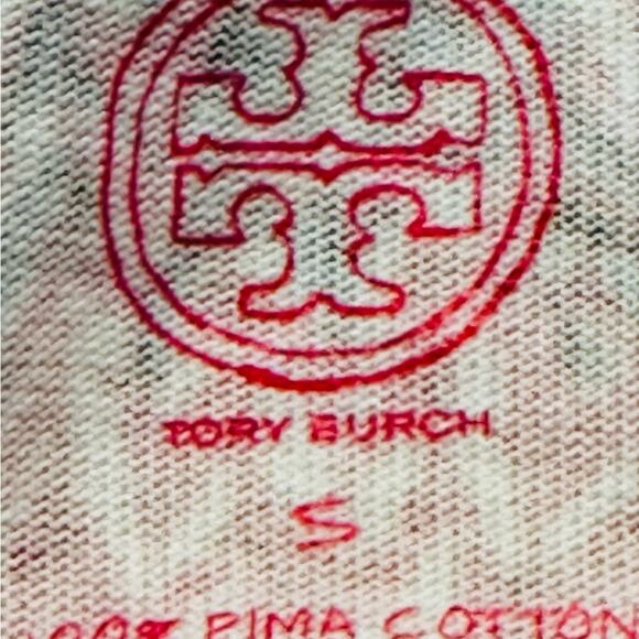 TORY BURCH RED BLUE PIMA COTON Short Sleeved Shift Style Comfort Always SMALL - Picture 6 of 10